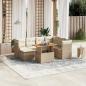 Preview: ARDEBO.de - 8-tlg. Garten-Sofagarnitur mit Kissen Beige Poly Rattan