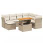 Preview: 8-tlg. Garten-Sofagarnitur mit Kissen Beige Poly Rattan