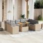 Preview: ARDEBO.de - 10-tlg. Garten-Sofagarnitur mit Kissen Beige Poly Rattan