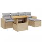 Preview: 6-tlg. Garten-Sofagarnitur mit Kissen Beige Poly Rattan