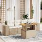 Preview: ARDEBO.de - 5-tlg. Garten-Sofagarnitur mit Kissen Beige Poly Rattan