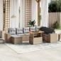 Preview: ARDEBO.de - 9-tlg. Garten-Sofagarnitur mit Kissen Beige Poly Rattan