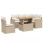 Preview: 6-tlg. Garten-Sofagarnitur mit Kissen Beige Poly Rattan