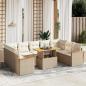 Preview: ARDEBO.de - 10-tlg. Garten-Sofagarnitur mit Kissen Beige Poly Rattan