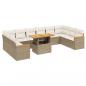 Preview: 11-tlg. Garten-Sofagarnitur mit Kissen Beige Poly Rattan