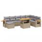 Preview: 8-tlg. Garten-Sofagarnitur mit Kissen Beige Poly Rattan