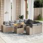 Preview: ARDEBO.de - 10-tlg. Garten-Sofagarnitur mit Kissen Beige Poly Rattan