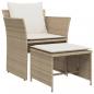 Preview: Gartenstuhl mit Fußhocker Beige Poly Rattan