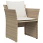 Preview: Gartenstuhl mit Fußhocker Beige Poly Rattan