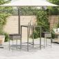 Preview: Garten-Barhocker mit Kissen 2 Stk. Grau Poly Rattan