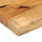 Preview: Tischplatte 80x20x2,5 cm Baumkante Massivholz Raues Mangoholz