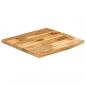 Preview: Tischplatte 80x80x2,5 cm Baumkante Massivholz Raues Mangoholz