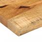 Preview: Tischplatte 60x20x2,5 cm Baumkante Massivholz Raues Mangoholz