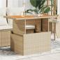 Preview: ARDEBO.de - Gartentisch Beige 100x55x73 cm Poly Rattan und Akazienholz