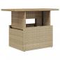 Preview: Gartentisch Beige 100x55x73 cm Poly Rattan und Akazienholz