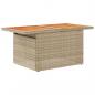 Preview: Gartentisch Beige 100x55x73 cm Poly Rattan und Akazienholz