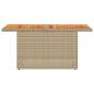 Preview: Gartentisch Beige 100x55x73 cm Poly Rattan und Akazienholz