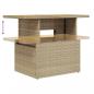 Preview: Gartentisch Beige 100x55x73 cm Poly Rattan und Akazienholz