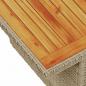 Preview: Gartentisch Beige 100x55x73 cm Poly Rattan und Akazienholz