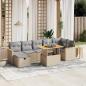 Preview: ARDEBO.de - 8-tlg. Garten-Sofagarnitur mit Kissen Beige Poly Rattan