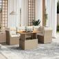 Preview: ARDEBO.de - 5-tlg. Garten-Sofagarnitur mit Kissen Beige Poly Rattan