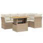 Preview: 5-tlg. Garten-Sofagarnitur mit Kissen Beige Poly Rattan