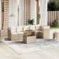 Preview: ARDEBO.de - 7-tlg. Garten-Sofagarnitur mit Kissen Beige Poly Rattan