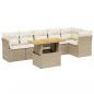 Preview: 7-tlg. Garten-Sofagarnitur mit Kissen Beige Poly Rattan