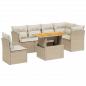 Preview: 7-tlg. Garten-Sofagarnitur mit Kissen Beige Poly Rattan