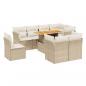 Preview: 9-tlg. Garten-Sofagarnitur mit Kissen Beige Poly Rattan