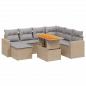 Preview: 8-tlg. Garten-Sofagarnitur mit Kissen Beige Poly Rattan