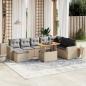 Preview: ARDEBO.de - 9-tlg. Garten-Sofagarnitur mit Kissen Beige Poly Rattan