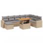 Preview: 9-tlg. Garten-Sofagarnitur mit Kissen Beige Poly Rattan