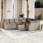 Preview: ARDEBO.de - 10-tlg. Garten-Sofagarnitur mit Kissen Beige Poly Rattan