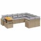 Preview: 10-tlg. Garten-Sofagarnitur mit Kissen Beige Poly Rattan