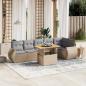 Preview: ARDEBO.de - 7-tlg. Garten-Sofagarnitur mit Kissen Beige Poly Rattan