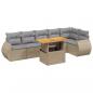 Preview: 7-tlg. Garten-Sofagarnitur mit Kissen Beige Poly Rattan