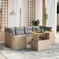 Preview: ARDEBO.de - 7-tlg. Garten-Sofagarnitur mit Kissen Beige Poly Rattan