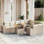 Preview: ARDEBO.de - 10-tlg. Garten-Sofagarnitur mit Kissen Beige Poly Rattan