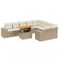 Preview: 10-tlg. Garten-Sofagarnitur mit Kissen Beige Poly Rattan