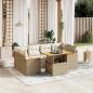 Preview: ARDEBO.de - 7-tlg. Garten-Sofagarnitur mit Kissen Beige Poly Rattan