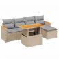 Preview: 6-tlg. Garten-Sofagarnitur mit Kissen Beige Poly Rattan