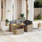 Preview: ARDEBO.de - 5-tlg. Garten-Sofagarnitur mit Kissen Beige Poly Rattan