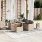 Preview: ARDEBO.de - 6-tlg. Garten-Sofagarnitur mit Kissen Beige Poly Rattan