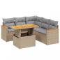 Preview: 6-tlg. Garten-Sofagarnitur mit Kissen Beige Poly Rattan