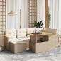 Preview: ARDEBO.de - 7-tlg. Garten-Sofagarnitur mit Kissen Beige Poly Rattan