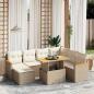 Preview: ARDEBO.de - 8-tlg. Garten-Sofagarnitur mit Kissen Beige Poly Rattan