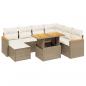 Preview: 8-tlg. Garten-Sofagarnitur mit Kissen Beige Poly Rattan