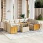 Preview: ARDEBO.de - 10-tlg. Garten-Sofagarnitur mit Kissen Beige Poly Rattan