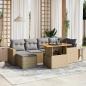 Preview: ARDEBO.de - 7-tlg. Garten-Sofagarnitur mit Kissen Beige Poly Rattan